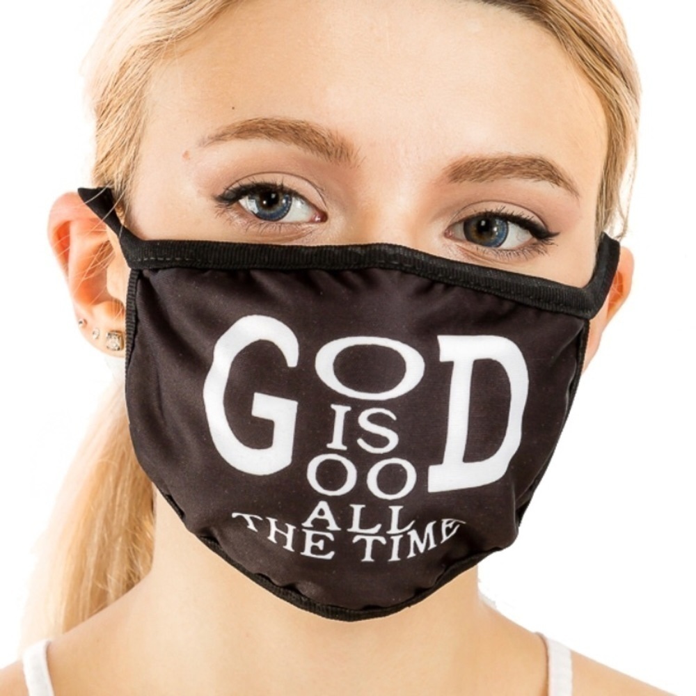 Black Face Mask w/God is Good All The Time - Picture 3 of 3